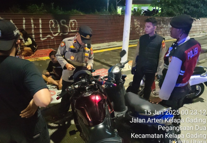Polsek Kelapa Gading Gelar Patroli Skala Besar, Sembilan Motor Balap Liar Diamankan