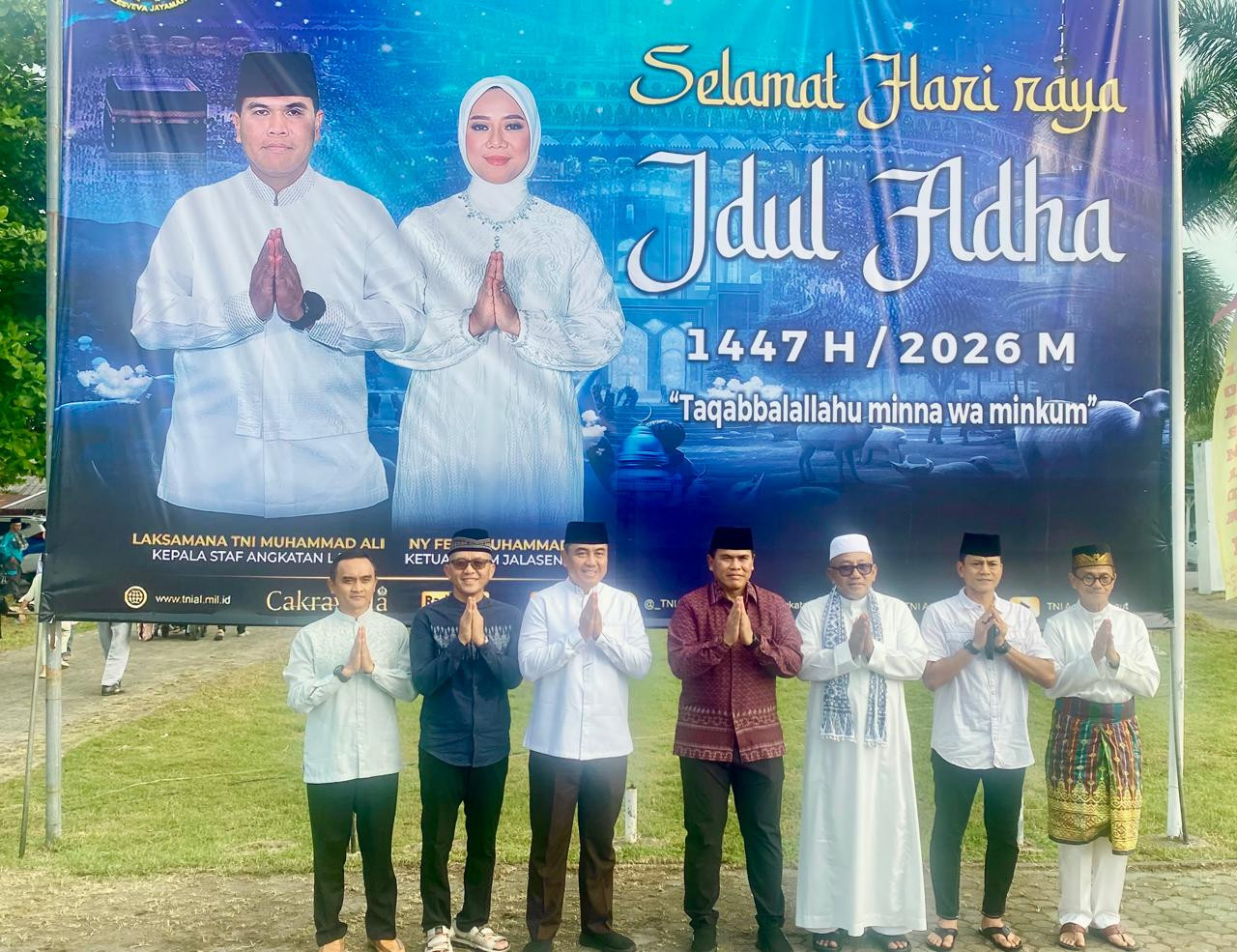 Danlanal Bintan Turut Dampingi Kasal Laksanakan Sholat Idul Adha 1447 H/2026 M di Tanjungpinang