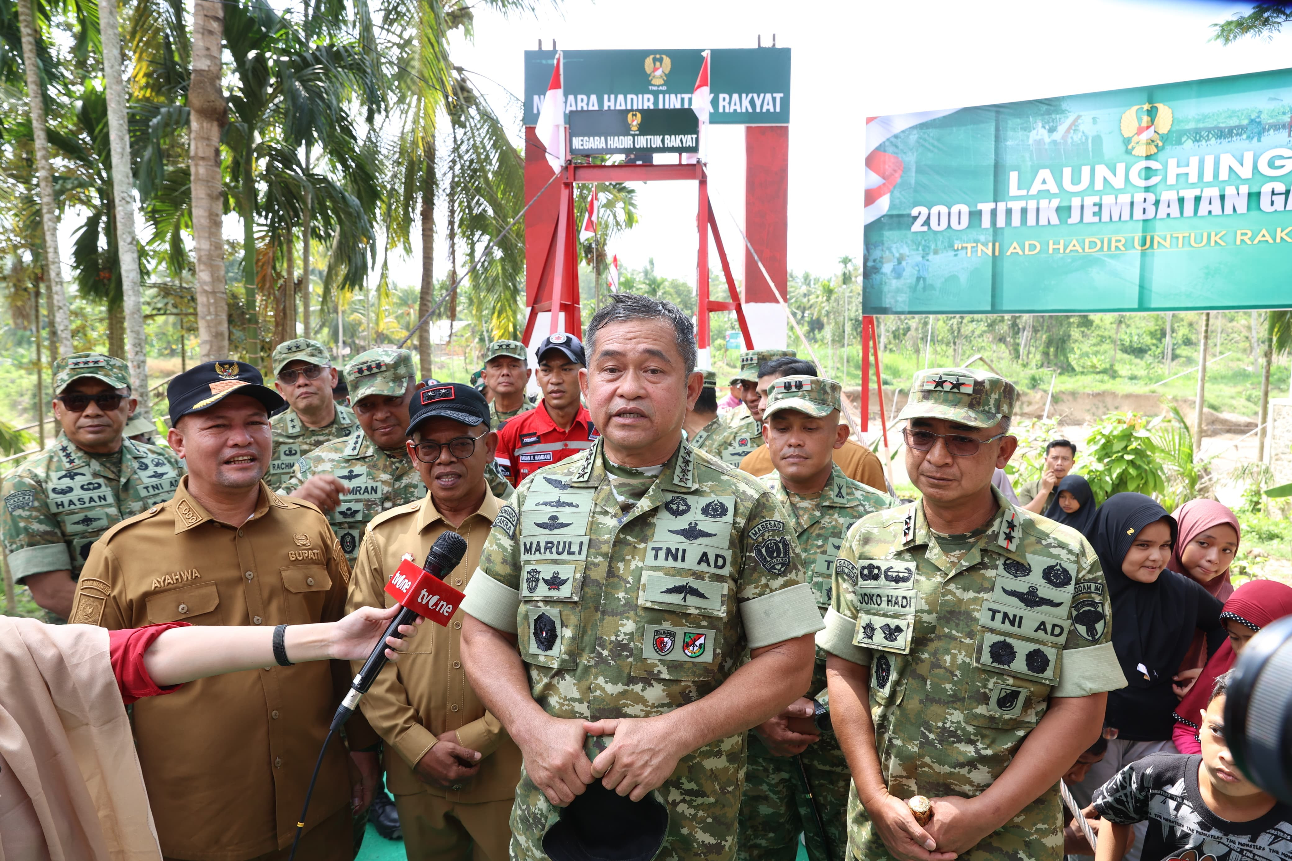 Kasad Resmikan Jembatan Garuda di Lhokseumawe, Tandai Launching 200 Titik Jembatan di Indonesia
