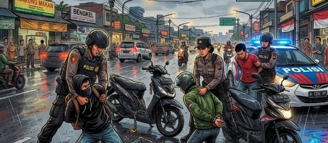 Operasi Berantas Jaya 2026 Berhasil, Tiga Spesialis Curanmor Dibekuk Polisi di Koja