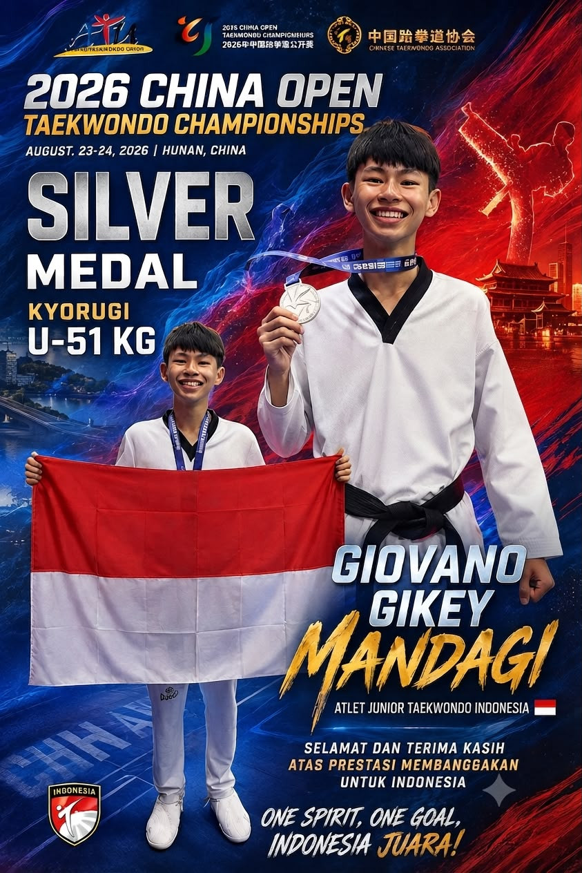 Ketum PBTI Letjen TNI Richard Tampubolon : Bangga, Atlet Taekwondo Raih Satu Medali Perak di China